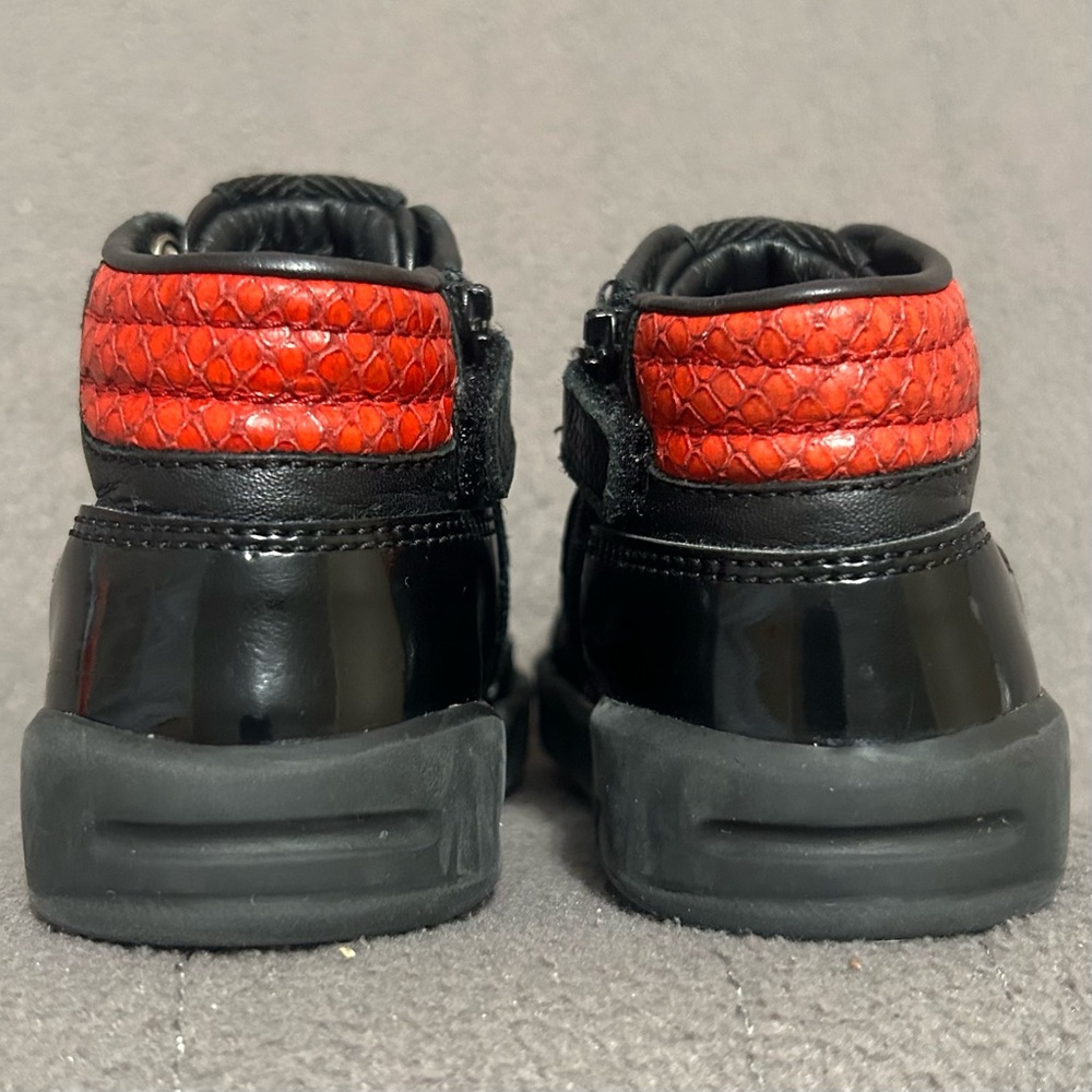 Gucci GG Python High-Top Sneakers Iconic Logo Black Red Toddler Size 21 (US 5.5) - Picture 6 of 10
